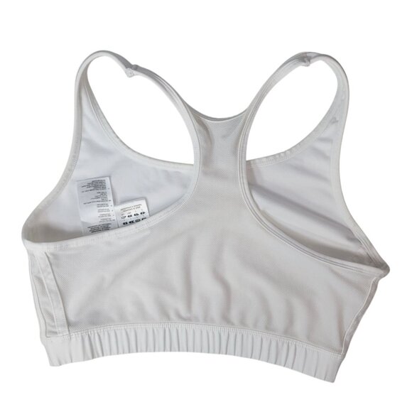 Adidas Unpadded Sports Bra White Large Lined Racerback Pullover Logo Full AF5001 - Picture 4 of 7